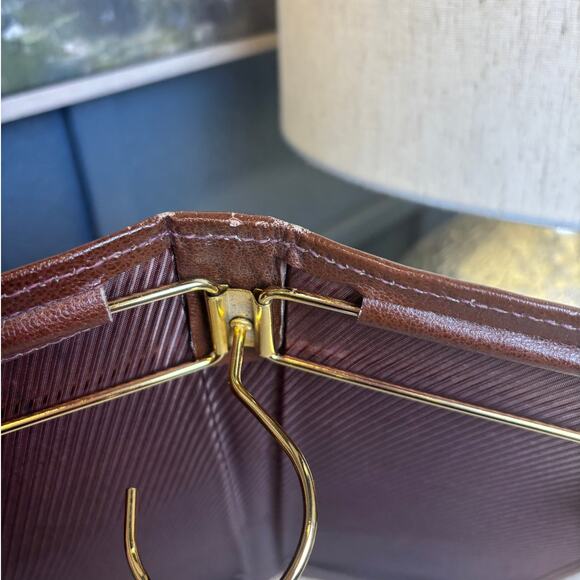 Vintage Brown Cowhide Leather Tie Case Travel Storage Hanger Organizer - Picture 6 of 6